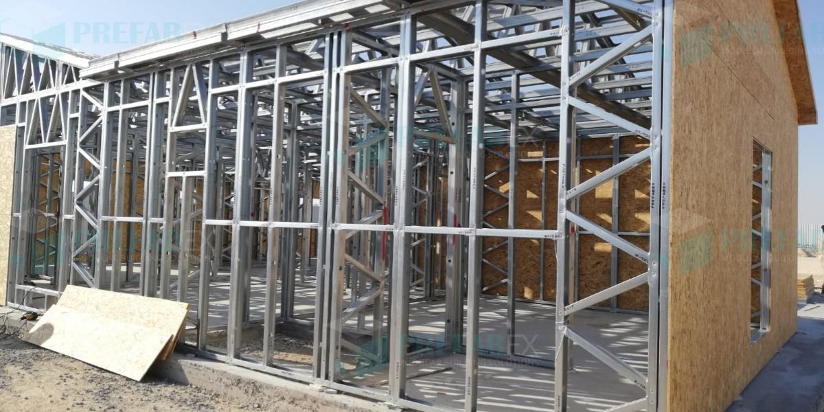Steel frame for housing